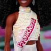 imageBarbie The Movie President Collectible Doll ISSA Rae as President Wearing Shimmery White Blouse ampamp Short Set with Dark Curly Hair ampamp President Sash