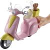 imageBarbie Toy Scooter with Puppy ampamp Helmet Accessory Pink ampamp Yellow Moped with Basket Kickstand ampamp Seat Clip for DollScooter