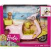 imageBarbie Toy Scooter with Puppy ampamp Helmet Accessory Pink ampamp Yellow Moped with Basket Kickstand ampamp Seat Clip for DollScooter