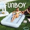 imageFUNBOY Tanning Pool Lounger Float XL 72 x 48 Pool Float with Custom Pillow and Large Cup Holder Perfect for Pool or BackyardBlue