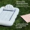 imageFUNBOY Tanning Pool Lounger Float XL 72 x 48 Pool Float with Custom Pillow and Large Cup Holder Perfect for Pool or BackyardBlue