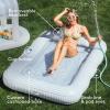 imageFUNBOY Tanning Pool Lounger Float XL 72 x 48 Pool Float with Custom Pillow and Large Cup Holder Perfect for Pool or BackyardBlue