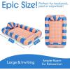 imageFUNBOY Tanning Pool Lounger Float XL 72 x 48 Pool Float with Custom Pillow and Large Cup Holder Perfect for Pool or BackyardCoral