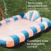 imageFUNBOY Tanning Pool Lounger Float XL 72 x 48 Pool Float with Custom Pillow and Large Cup Holder Perfect for Pool or BackyardCoral