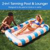 imageFUNBOY Tanning Pool Lounger Float XL 72 x 48 Pool Float with Custom Pillow and Large Cup Holder Perfect for Pool or BackyardCoral
