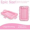 imageFUNBOY Tanning Pool Lounger Float XL 72 x 48 Pool Float with Custom Pillow and Large Cup Holder Perfect for Pool or BackyardPink