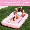 imageFUNBOY Tanning Pool Lounger Float XL 72 x 48 Pool Float with Custom Pillow and Large Cup Holder Perfect for Pool or BackyardPink
