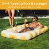 imageFUNBOY Tanning Pool Lounger Float XL 72 x 48 Pool Float with Custom Pillow and Large Cup Holder Perfect for Pool or BackyardYellow