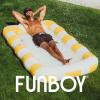 imageFUNBOY Tanning Pool Lounger Float XL 72 x 48 Pool Float with Custom Pillow and Large Cup Holder Perfect for Pool or BackyardYellow