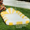 imageFUNBOY Tanning Pool Lounger Float XL 72 x 48 Pool Float with Custom Pillow and Large Cup Holder Perfect for Pool or BackyardYellow