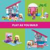 imageMEGA Construx Barbie Kids Building Toy Set Malibu House with 303 Pieces 2 MicroDolls Furniture and Accessories Ages 5 Years