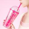 imageMINISO Barbie Collection Double Wall Plastic Tumbler with Straw 600mL BPA Free Clear Tumbler with Lid Perfect for On the Go