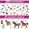 imageMega Barbie Pets Horse Toy Building Set with 3 MicroDolls and Accessories 9 Pets EasytoBuild Horse Stables Playset