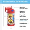 imageTHERMOS FUNTAINER Water Bottle with Straw  12 Ounce  Kids Stainless Steel Vacuum Insulated Water Bottle with Lid BarbiePAW PATROL BOY
