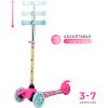 imageVoyager  Self Balancing Kick Scooter with Light Up Wheels Extra Wide Deck 3 Wheel Platform Foot Activated Brake 75 lbs Limit Kids ampamp Toddlers Girls or Boys for Ages 3 and UpBarbie