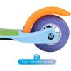 imageVoyager  Self Balancing Kick Scooter with Light Up Wheels Extra Wide Deck 3 Wheel Platform Foot Activated Brake 75 lbs Limit Kids ampamp Toddlers Girls or Boys for Ages 3 and UpBluey