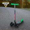 imageVoyager  Self Balancing Kick Scooter with Light Up Wheels Extra Wide Deck 3 Wheel Platform Foot Activated Brake 75 lbs Limit Kids ampamp Toddlers Girls or Boys for Ages 3 and UpMonster Jam