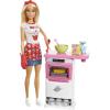 imageBarbie Careers Playset Blonde Bakery Chef Doll ampamp Toy Oven with Timer Sound Rising Desserts ColorChange ampamp Cooking Accessories
