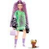 imageBarbie Extra Doll ampamp Accessories with Crimped Lavendar Hair ampamp Brown Eyes 15 Toy Pieces Include Pet PuppyLavender Hair Racecar Jacket