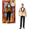 imageBarbie Signature 2025 Holiday Light Brown Hair Ken Collectible Fashion Doll Wearing Full Suit with Golden Jacket in Displayable Packaging ampamp Doll Stand