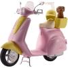 imageBarbie Toy Scooter with Puppy ampamp Helmet Accessory Pink ampamp Yellow Moped with Basket Kickstand ampamp Seat Clip for DollScooter