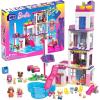 imageMEGA Barbie Color Reveal Building Toys Set DreamHouse with 545 Pieces 5 MicroDolls 6 Pets and Accessories 30  Surprises Kids Ages 6 Years