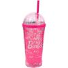 imageMINISO Barbie Collection Double Wall Plastic Tumbler with Straw 600mL BPA Free Clear Tumbler with Lid Perfect for On the Go