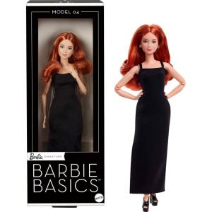 imageBarbie Basics Model 02 Collector Doll with Blonde Hair Black Mini Dress ampamp Gladiator Boots Universalfit Fashions Posable Body ampamp Swappable Doll HeadRed Hair