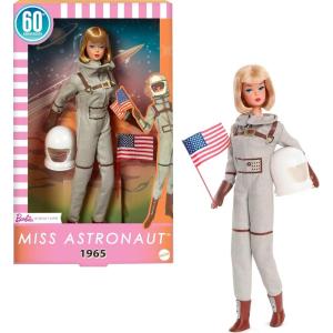 imageBarbie Miss Astronaut Doll Collectible with Silver Suit Space Boots ampamp Helmet Accessory 1965 Vintage Repro