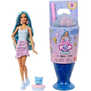 imageBarbie Pop Reveal Series Fashion Doll ampamp Accessories Set Treat Series Cool Cupcake Theme with Pet 8 Surprises Include Color ChangeBlue