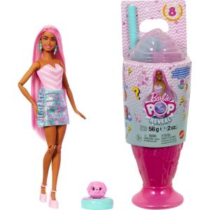 imageBarbie Pop Reveal Series Fashion Doll ampamp Accessories Set Treat Series Cool Cupcake Theme with Pet 8 Surprises Include Color ChangePink