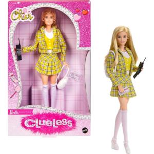 imageBarbie Signature Doll Clueless Cher Collectible in Yellow Plaid Suit with Backpack Cell Phone ampamp Learners Permit Accessories