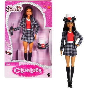 imageBarbie Signature Doll Clueless Dionne Collectible with BlackandWhite Plaid Suit Top Hat ampamp Cell Phone Accessory