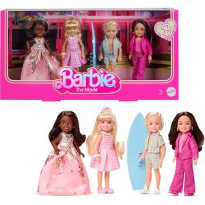 imageBarbie The Movie Chelsea Collectible 4Pack Dolls Includes Ken President Gloria Characters with Removable Outfits