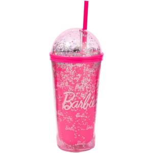 imageMINISO Barbie Collection Double Wall Plastic Tumbler with Straw 600mL BPA Free Clear Tumbler with Lid Perfect for On the Go