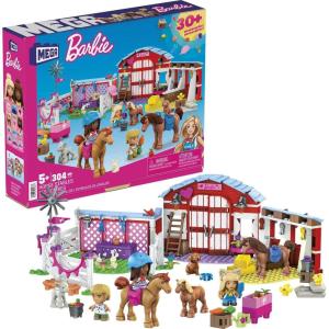 imageMega Barbie Pets Horse Toy Building Set with 3 MicroDolls and Accessories 9 Pets EasytoBuild Horse Stables Playset