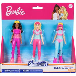 imageSwimWays Barbie Dive Characters 3Pack Swimming Pool Accessories ampamp Kids Pool Toys Pool Party Supplies ampamp Water Toys for Kids Aged 5 ampamp UpBarbie Dive Characters
