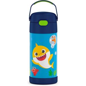 imageTHERMOS FUNTAINER Water Bottle with Straw  12 Ounce  Kids Stainless Steel Vacuum Insulated Water Bottle with Lid BarbieBaby Shark
