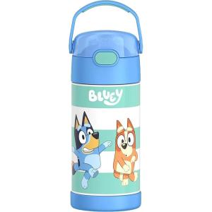 imageTHERMOS FUNTAINER Water Bottle with Straw  12 Ounce  Kids Stainless Steel Vacuum Insulated Water Bottle with Lid BarbieBluey