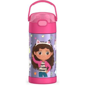 imageTHERMOS FUNTAINER Water Bottle with Straw  12 Ounce  Kids Stainless Steel Vacuum Insulated Water Bottle with Lid BarbieGabbys Dollhouse