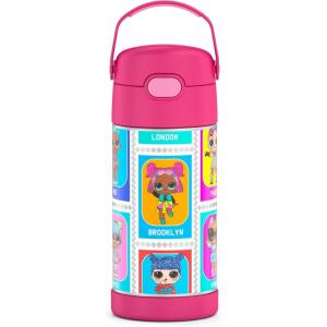 imageTHERMOS FUNTAINER Water Bottle with Straw  12 Ounce  Kids Stainless Steel Vacuum Insulated Water Bottle with Lid BarbieLOL Surprise