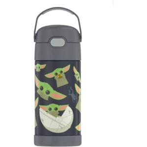 imageTHERMOS FUNTAINER Water Bottle with Straw  12 Ounce  Kids Stainless Steel Vacuum Insulated Water Bottle with Lid BarbieMandalorian