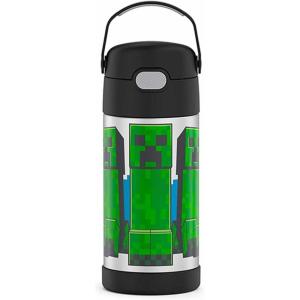 imageTHERMOS FUNTAINER Water Bottle with Straw  12 Ounce  Kids Stainless Steel Vacuum Insulated Water Bottle with Lid BarbieMinecraft