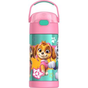 imageTHERMOS FUNTAINER Water Bottle with Straw  12 Ounce  Kids Stainless Steel Vacuum Insulated Water Bottle with Lid BarbiePaw Patrol Girl