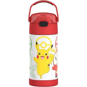 imageTHERMOS FUNTAINER Water Bottle with Straw  12 Ounce  Kids Stainless Steel Vacuum Insulated Water Bottle with Lid BarbiePokemon