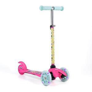 imageVoyager  Self Balancing Kick Scooter with Light Up Wheels Extra Wide Deck 3 Wheel Platform Foot Activated Brake 75 lbs Limit Kids ampamp Toddlers Girls or Boys for Ages 3 and UpBarbie