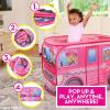 imageBarbie Coastal Cowgirl Camper PopUp Play Tent for Kids  Indoor Playhouse with RollUp Door ampamp Roof Openings  Easy Setup Folds Flat for Storage  Safe for Toddlers ampamp Kids Ages 3