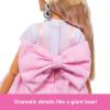 imageBarbie Deluxe Style Doll 3 in Barbiecore Outfit Blond Hair in Top Knot Pink Pastel Dress with Oversized Bow and Accessories Like Mesh TightsBlonde