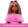 imageBarbie Deluxe Style Doll 3 in Barbiecore Outfit Blond Hair in Top Knot Pink Pastel Dress with Oversized Bow and Accessories Like Mesh TightsPink  Brown Braids