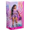 imageBarbie Deluxe Style Doll 6 in Metallic Coral Pink Dress with Bubble Hem Black Hair in Ponytail Accessories Like Sunglasses Jewelry and HandbagMetallic Purple Top and Shorts
